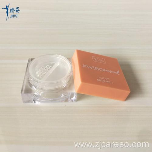 Compact Loose Powder Case Cosmetic Jar with Sifter